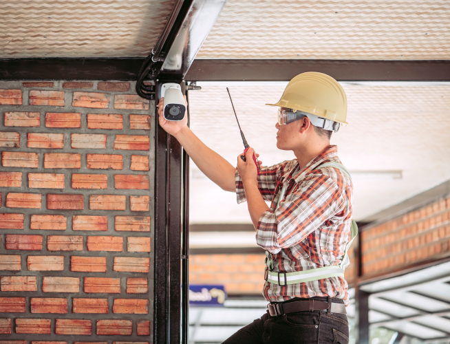 A professional installing home equipment