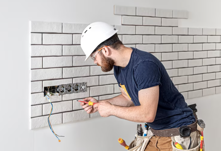 Blu service provider completing skilled electrical work